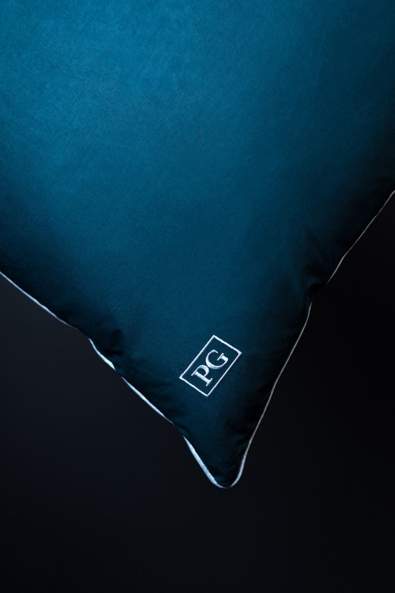 Standard/Queen Down Alternative Side & Back Sleeper Overstuffed Pillow with MicronOne Technology - Navy/White, Alternate, color, NAVY WITH WHITE CORD