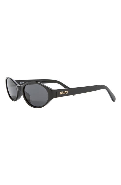 Quay Aura Points 55mm Oval Sunglasses In Black