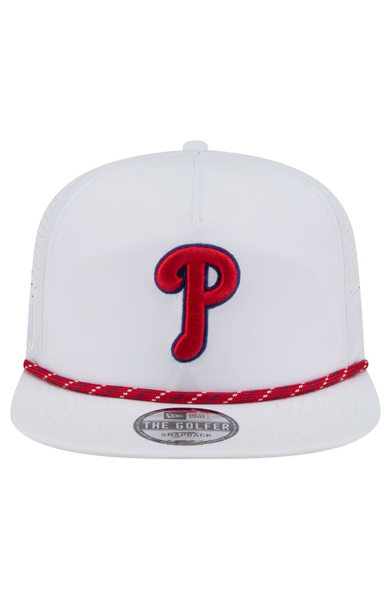 New Era Men's New Era White Philadelphia Phillies Perforated Golfer Snapback Hat, Alternate, color, 