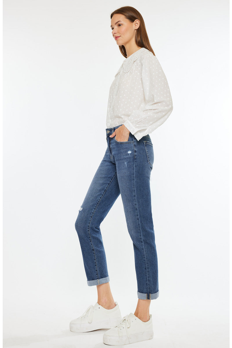 Pamela Essentials Mid Rise Slim Straight Jeans, Alternate, color, Dark Wash