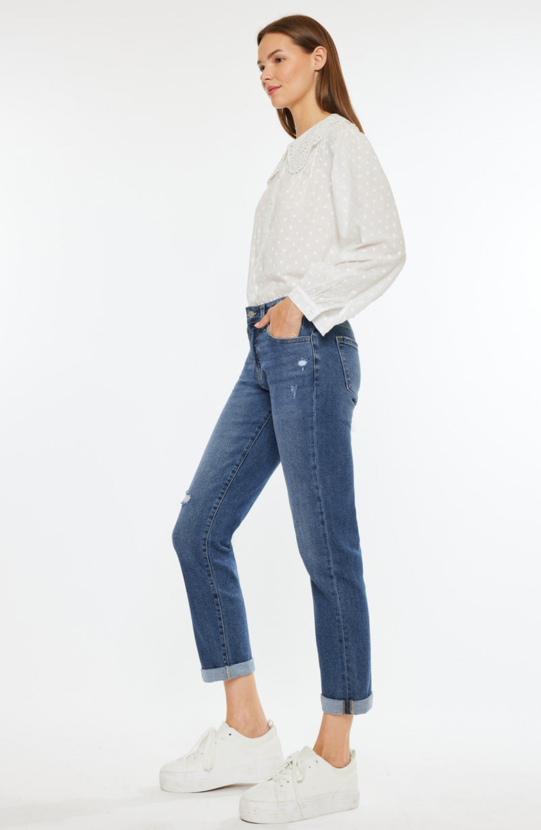 KanCan Pamela Essentials Mid Rise Slim Straight Jeans, Alternate, color, Dark Wash