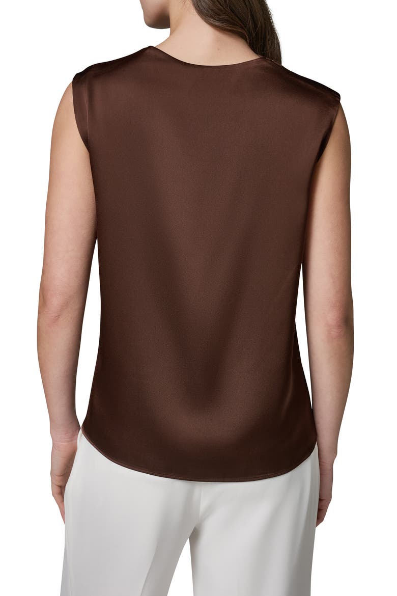 Pleated Shoulder Satin Blouse, Alternate, color, CANYON