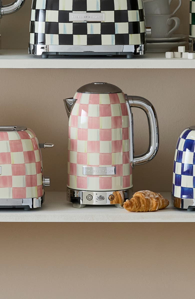 MACKENZIE CHILDS Rosy Check Electric Kettle, Alternate, color, Rosy