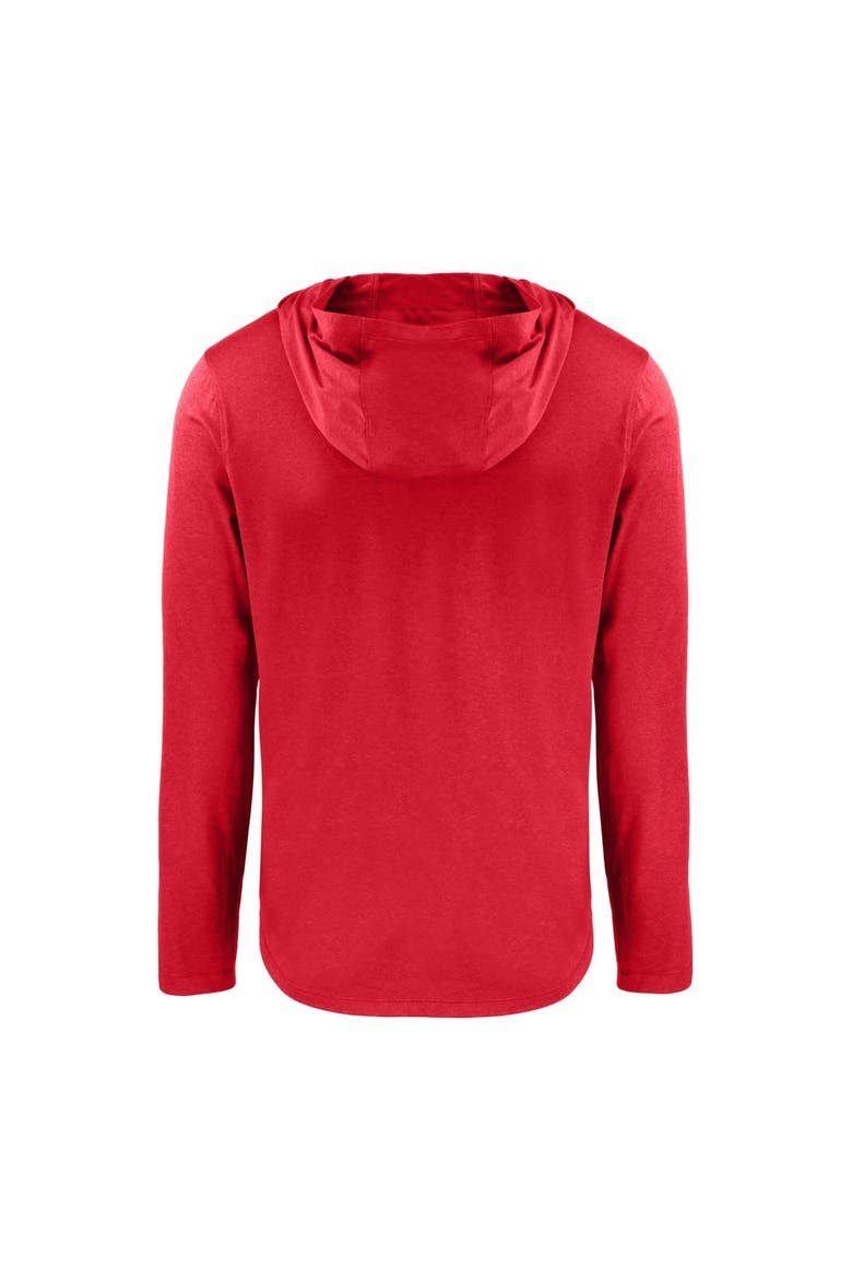 Men's Cutter & Buck Crimson Indiana Hoosiers Coastline Epic Comfort Eco Recycled Long Sleeve Hoodie T-Shirt, Alternate, color, Crimson