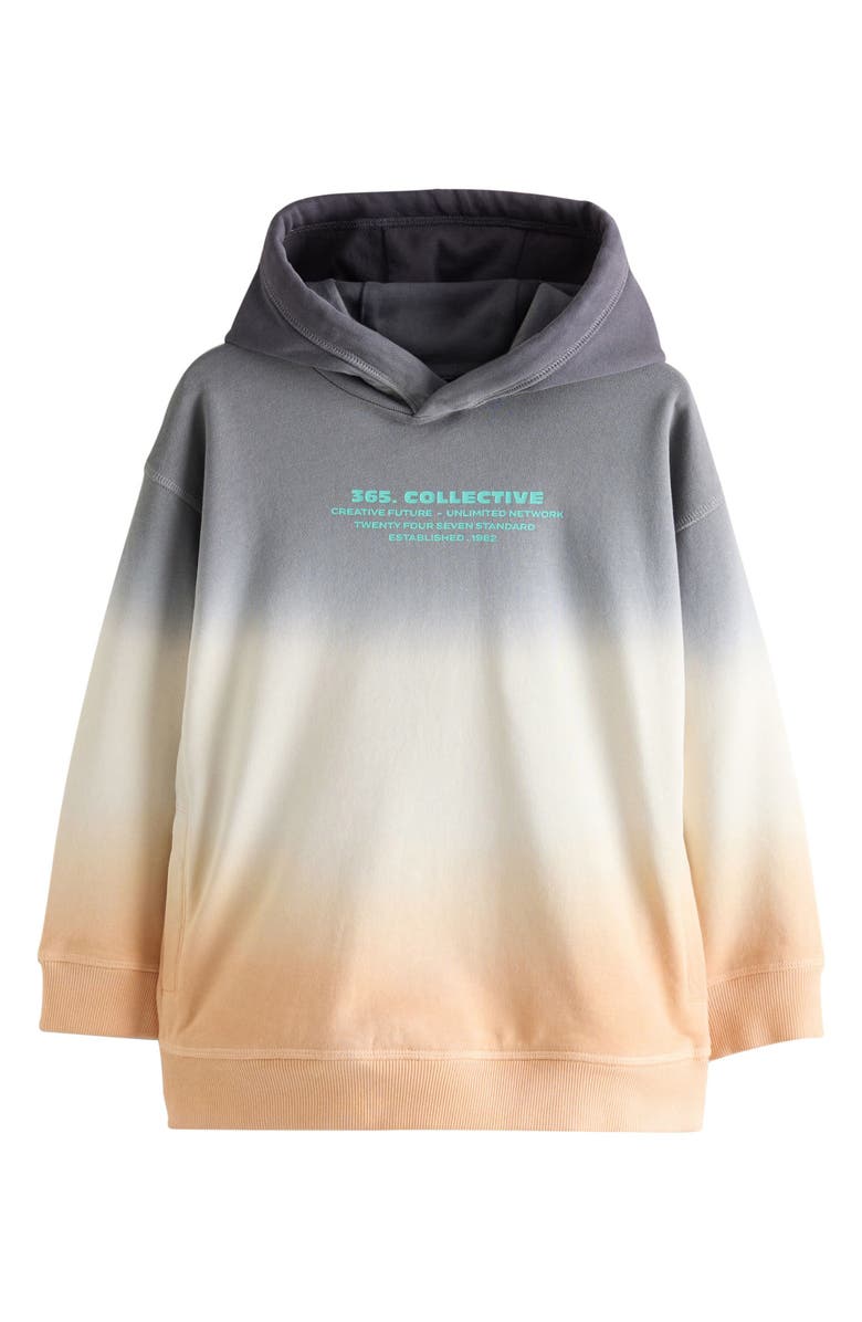 NEXT Kids' Tricolor Ombré Hoodie, Main, color, Grey/Neutral/Orange
