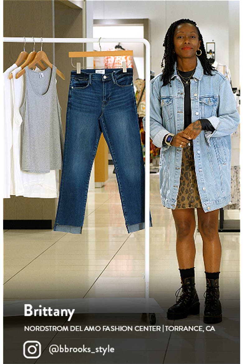 Le High Step Hem Straight Leg Crop Jeans video