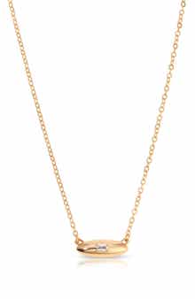 Ettika Baguette Cubic Zirconia Dome Pendant Necklace