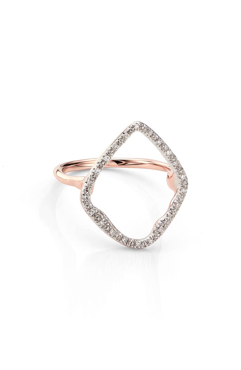 Monica Vinader Riva Hoop Diamond Ring, Alternate, color, Rose Gold/ Diamond