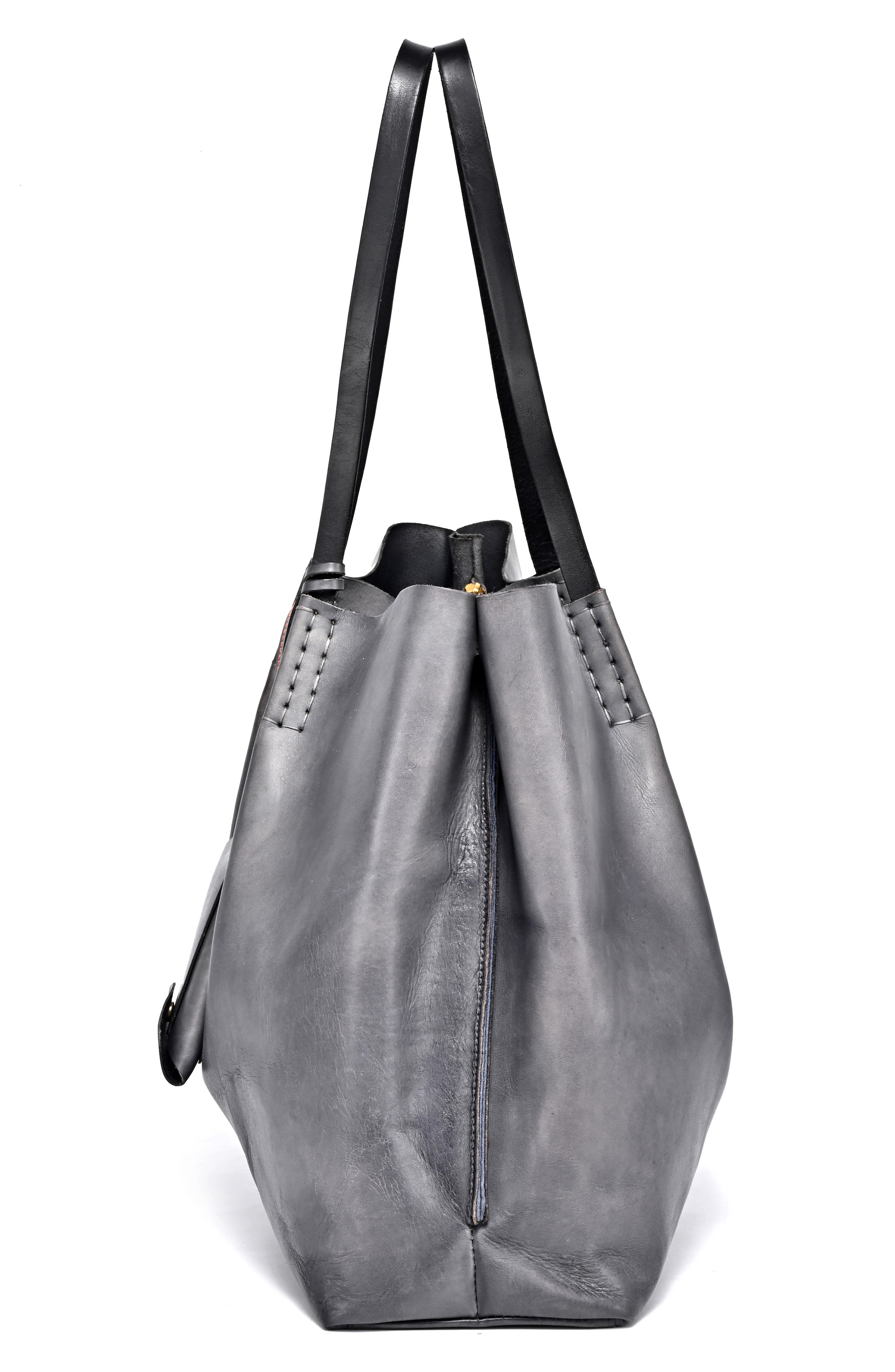 Calla Leather Tote Bag, Alternate, color, GREY