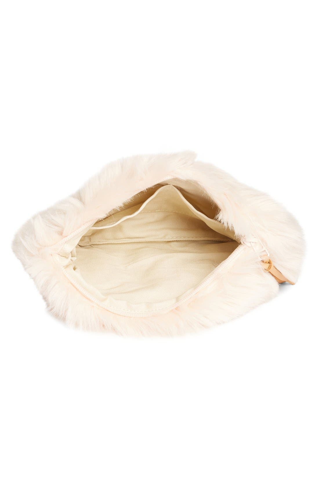 Cuddle Up Faux Fur Pouch, Alternate, color, PINK PEONY
