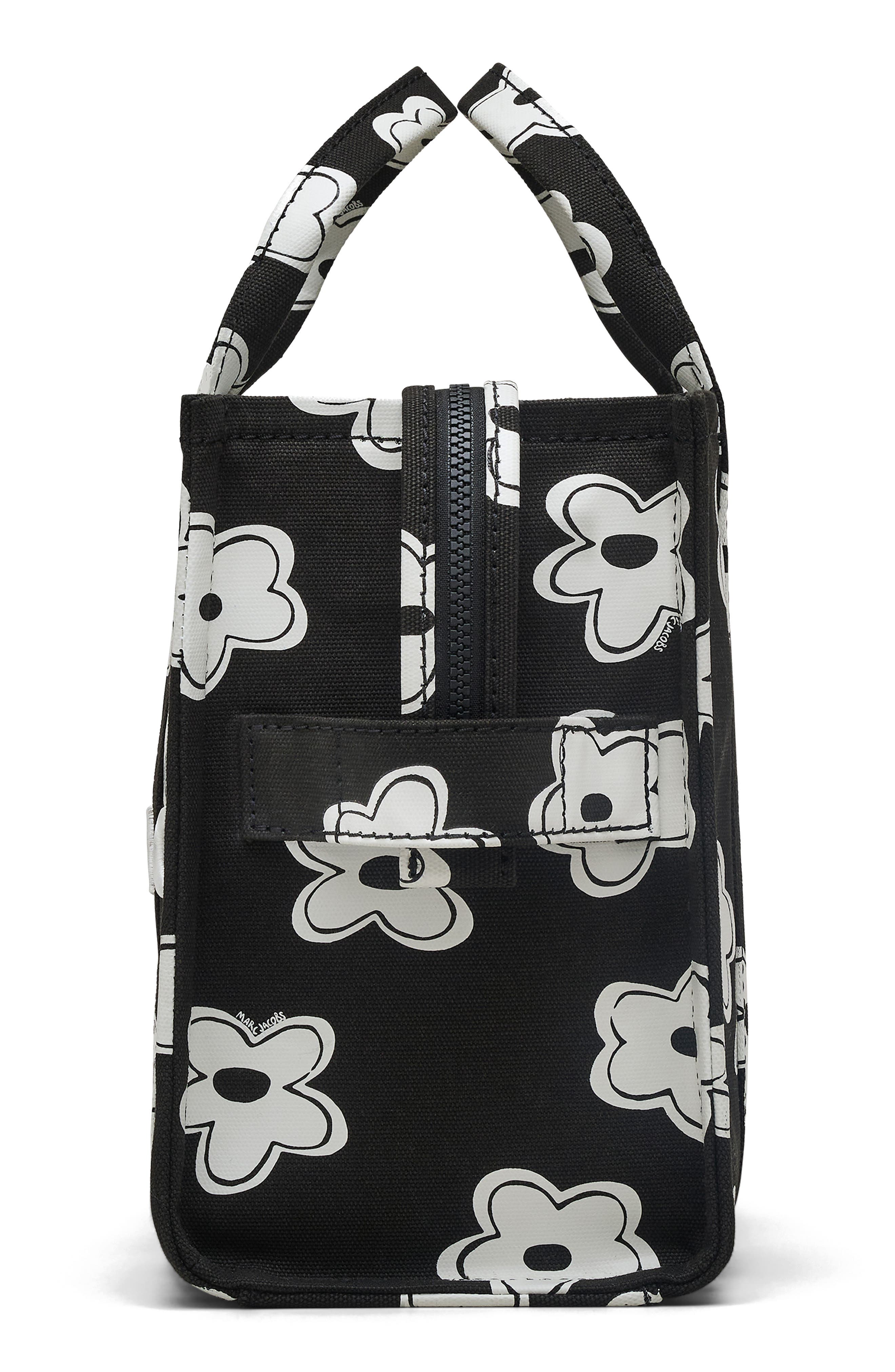 Marc Jacobs The Daisy Canvas Medium Tote Bag, Alternate, color, Black/White