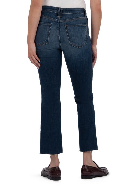 Kut From The Kloth Kelsey Raw Hem Mid Rise Ankle Flare Jeans In Blue
