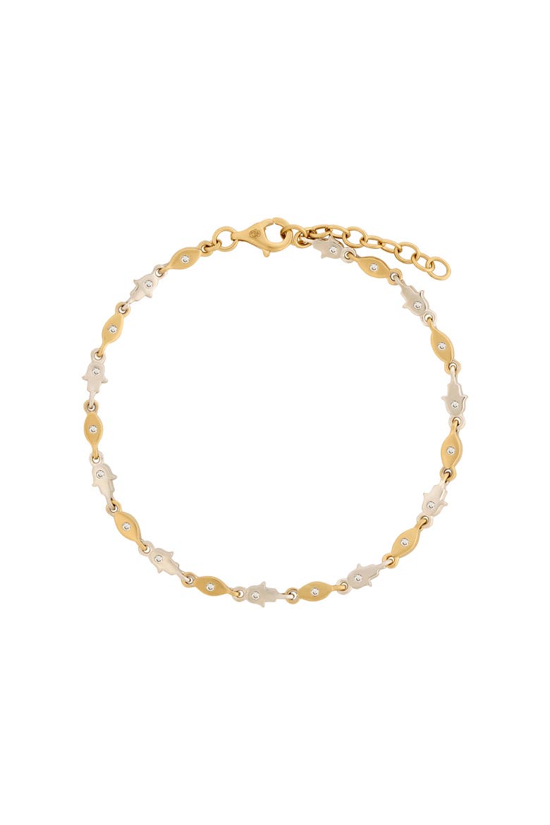 Evil Eye Hamsa Gold and Silver Women's Chain Bracelet - Sacred Awakening, Main, color, Gold