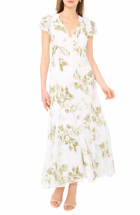 1.STATE Flutter Sleeve Godet Dress