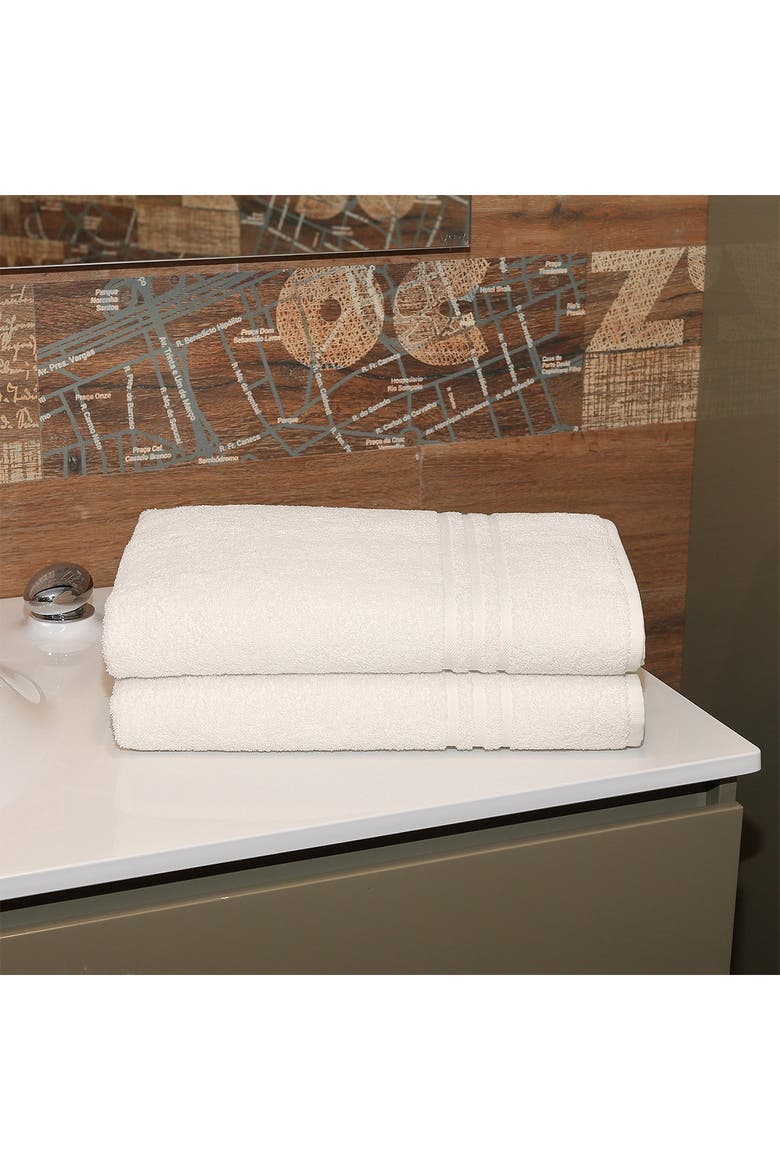 Denzi Bath Sheet - Set of 2 - Cream, Alternate, color, CREAM