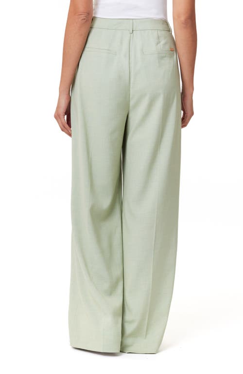Scotch & Soda Rose High-rise Pleated Wide-leg Pants In Pistachio
