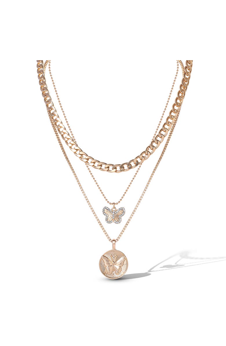 Jessica Simpson 3-Piece Butterfly Necklace, Alternate, color, 