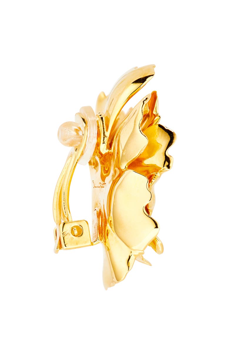 Oscar de la Renta Small Peony Clip-On Earrings, Alternate, color,