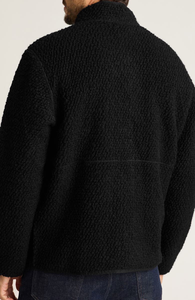 Bonobos High Pile Wool Blend Fleece Zip Jacket, Alternate, color, Jet Black