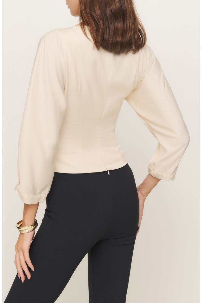 Martha Front Button Asymmetric Top, Alternate, color, SUGAR