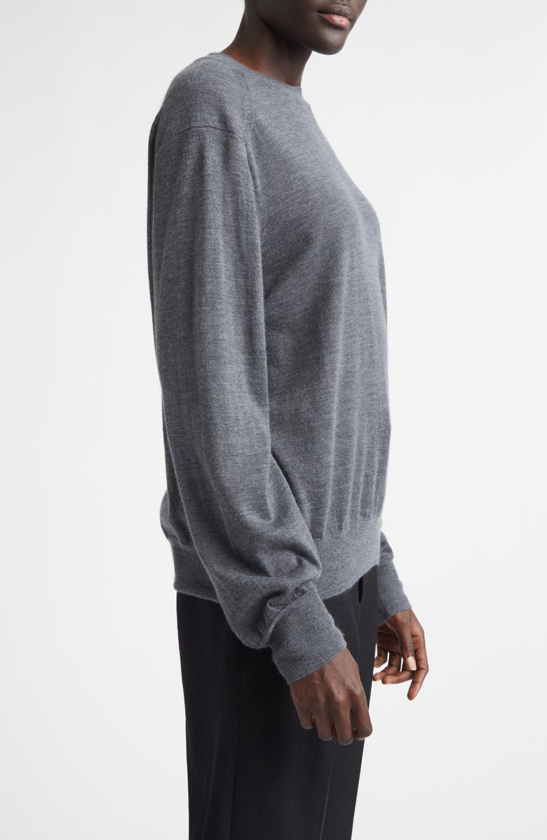 LOULOU DE SAISON Ditto Fine Knit Cashmere Crewneck Sweater, Alternate, color, Anthracite Melange