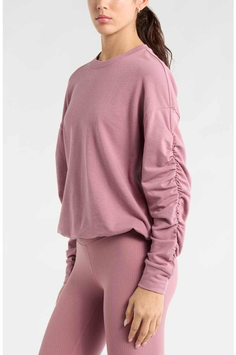 Cinch Side Long Sleeve Top, Alternate, color, PURPLE WISTFUL