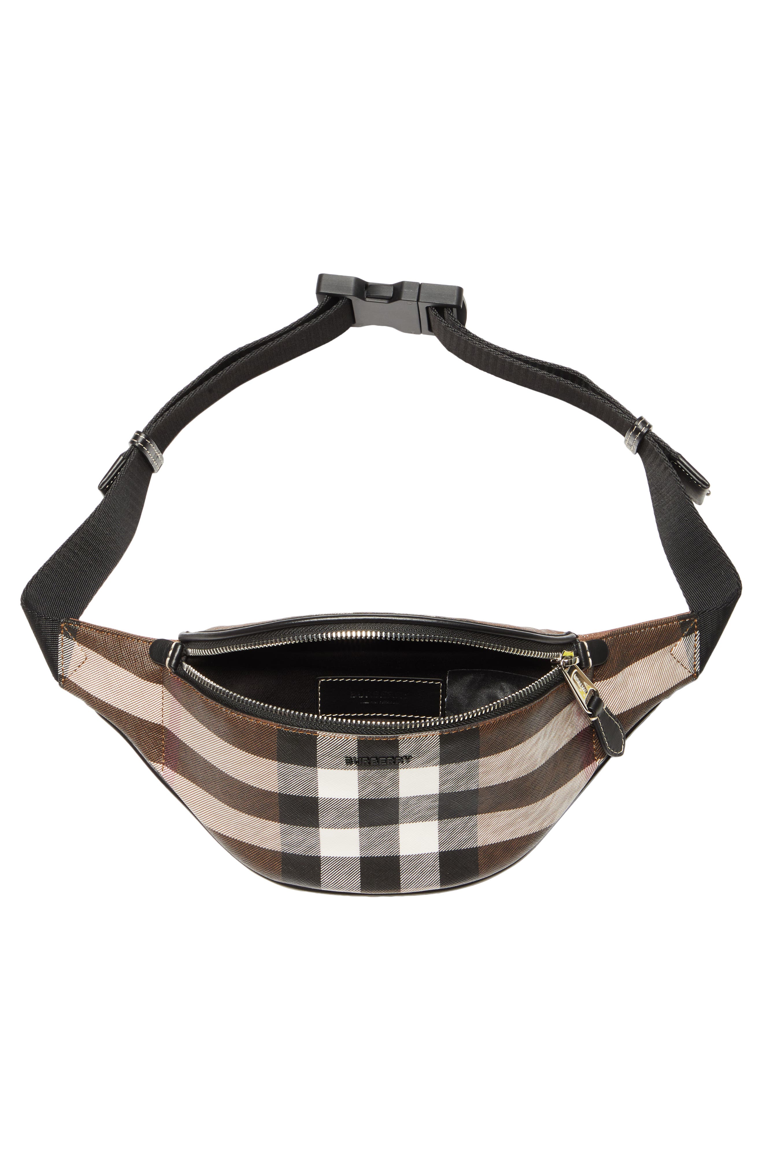Burberry Mini Cason Check E-Canvas Belt Bag, Alternate, color, 