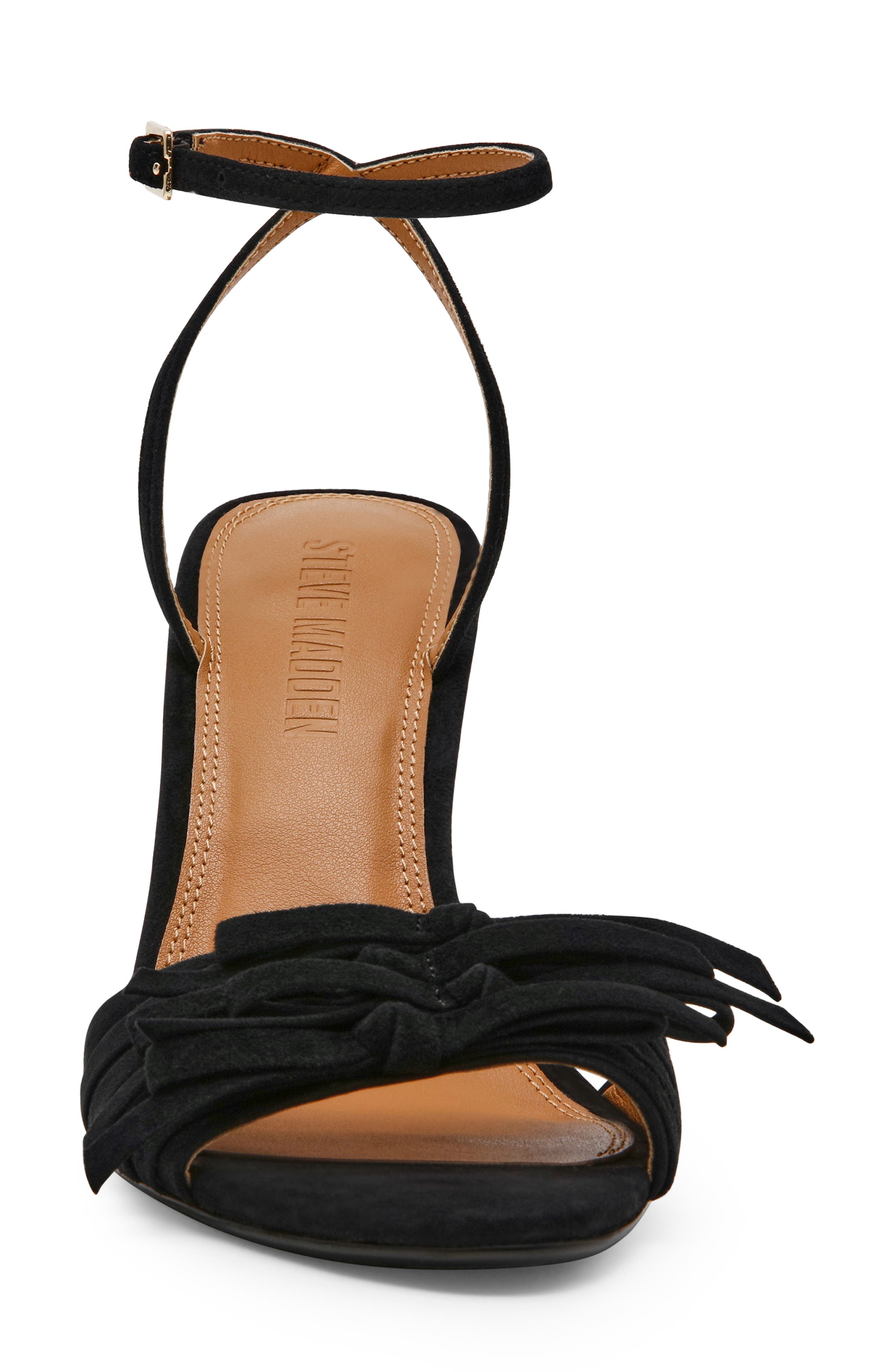 Steve Madden Porsha Ankle Strap Sandal, Alternate, color, Black Suede