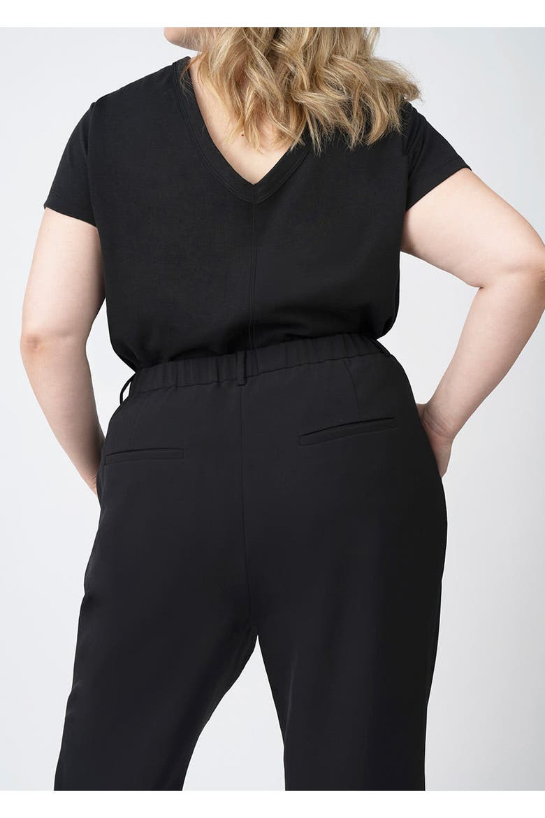 Stretch Crepe Pleated Plus Size Trouser, Alternate, color, Jet Black