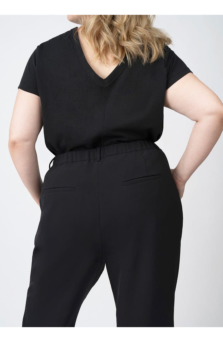 SEE ROSE GO Stretch Crepe Pleated Plus Size Trouser, Alternate, color, Jet Black