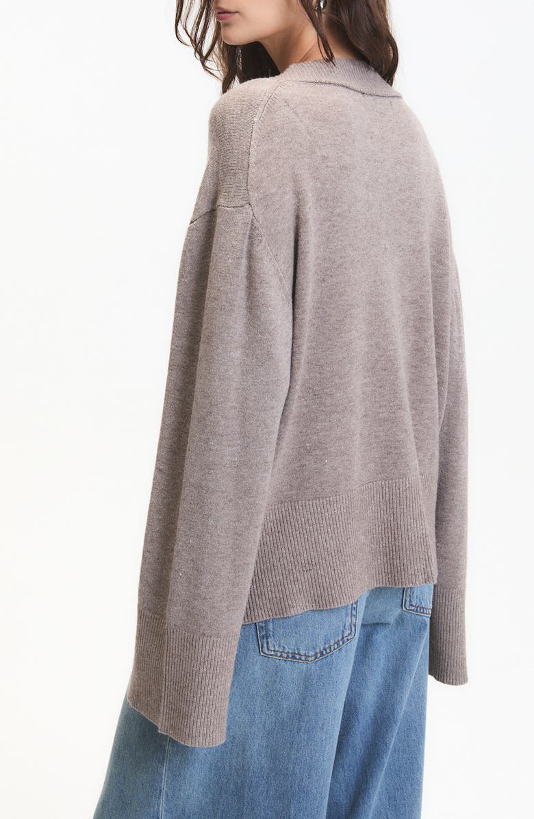 DELUC Ascclepias V-Neck Sweater, Alternate, color, Melange Mink