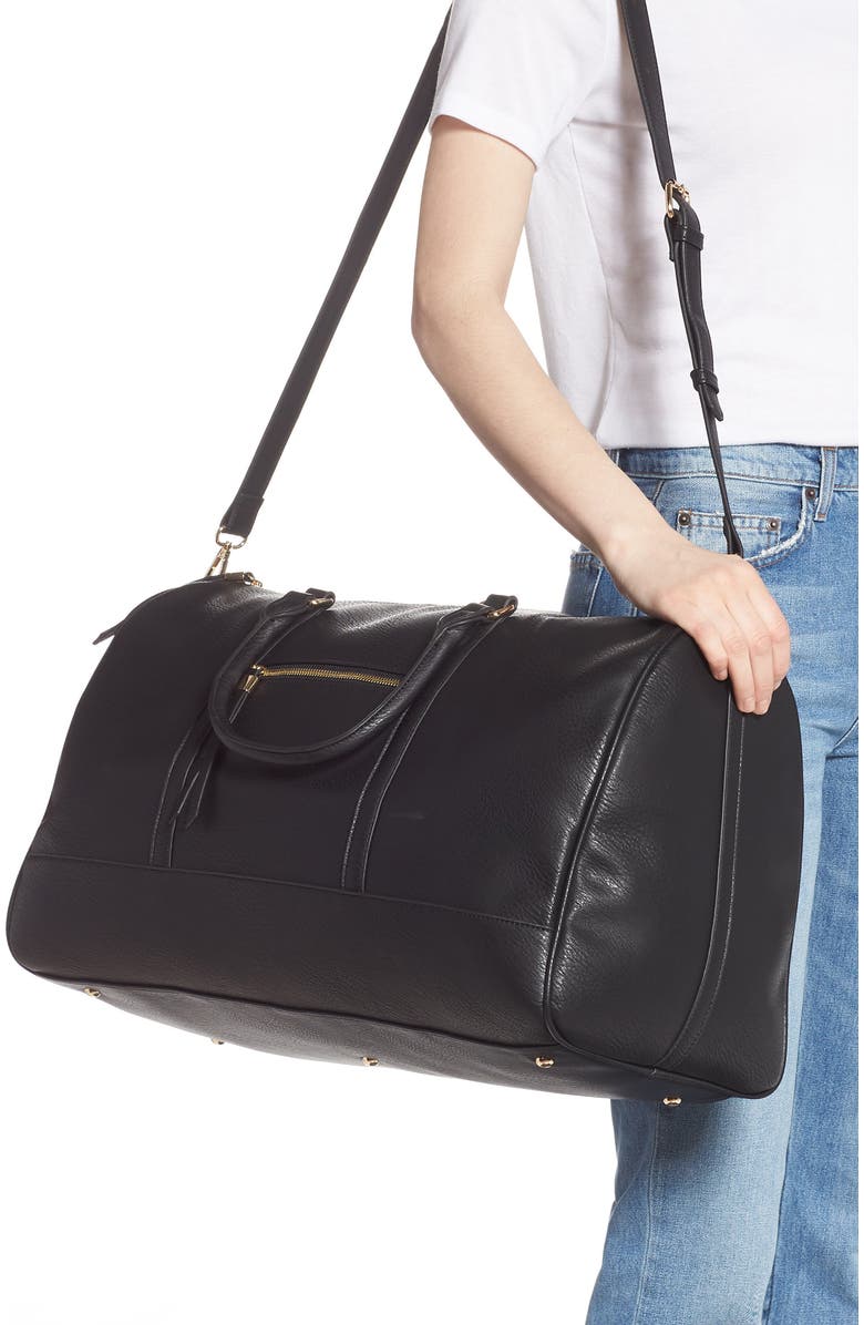 Sole Society Devon Faux Leather Weekend Duffle Bag, Alternate, color,