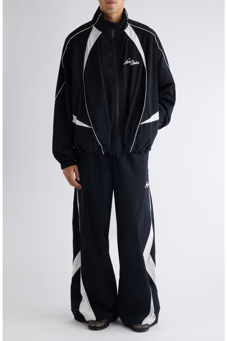 Peachy Wide Leg Track Pants, Alternate, color, BLACK