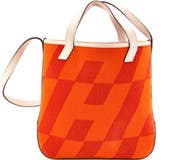 Pre-Owned Hermes Cabas H en Biais Tote Canvas with Leather 27
