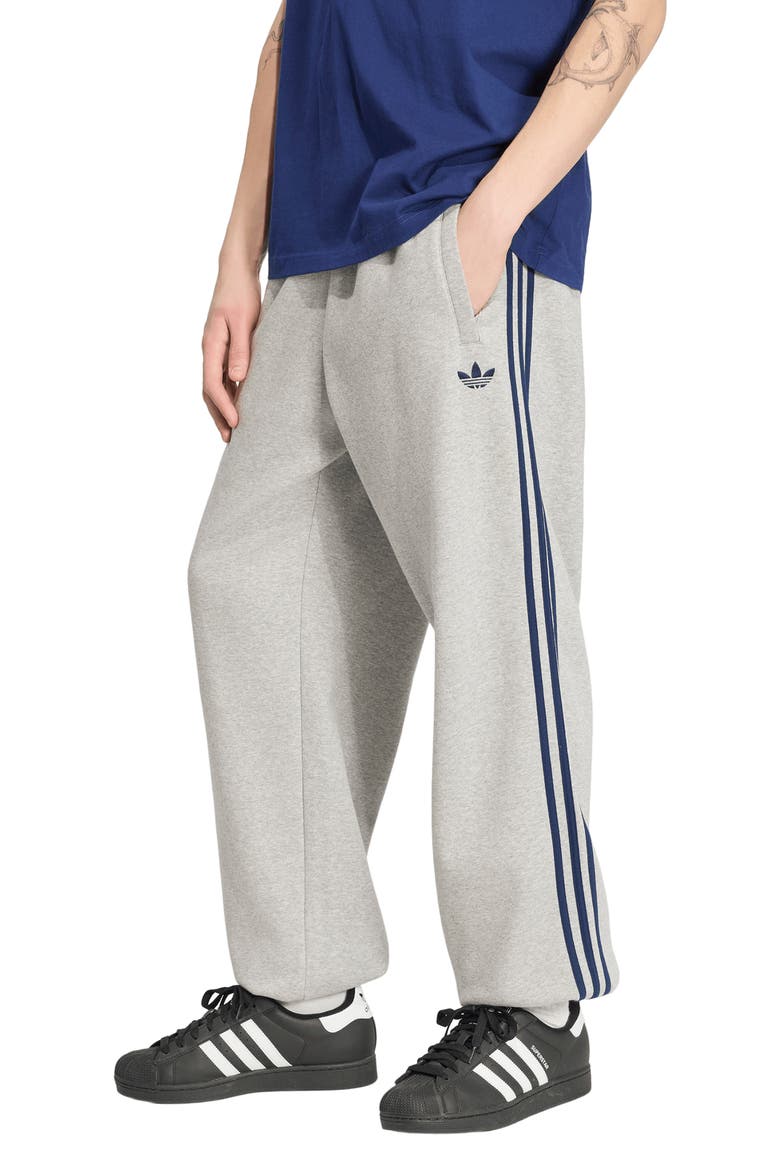 3-Stripes Fleece Joggers, Main, color, MEDIUM GREY HEATHER