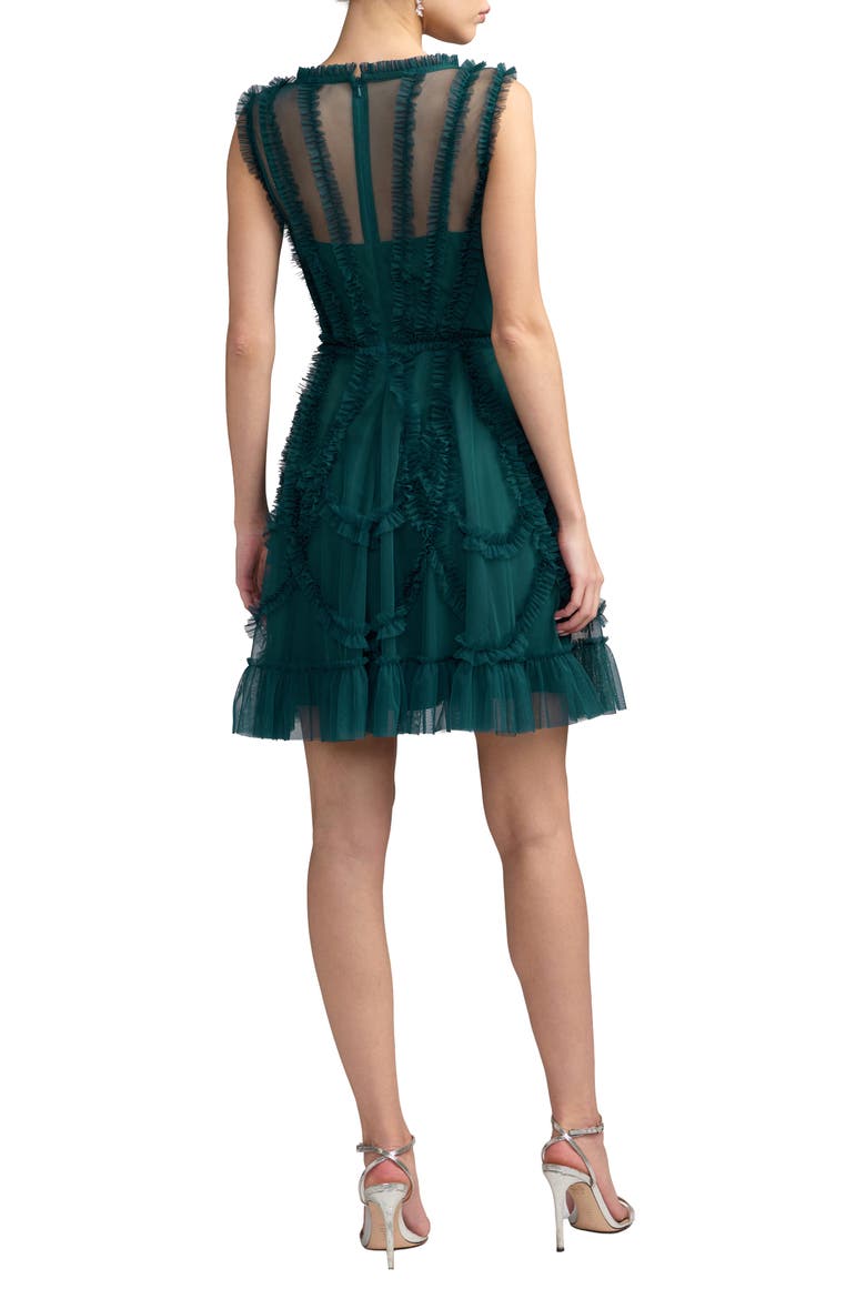 Sleeveless Ruffle High Neck Mini Dress, Alternate, color, Teal