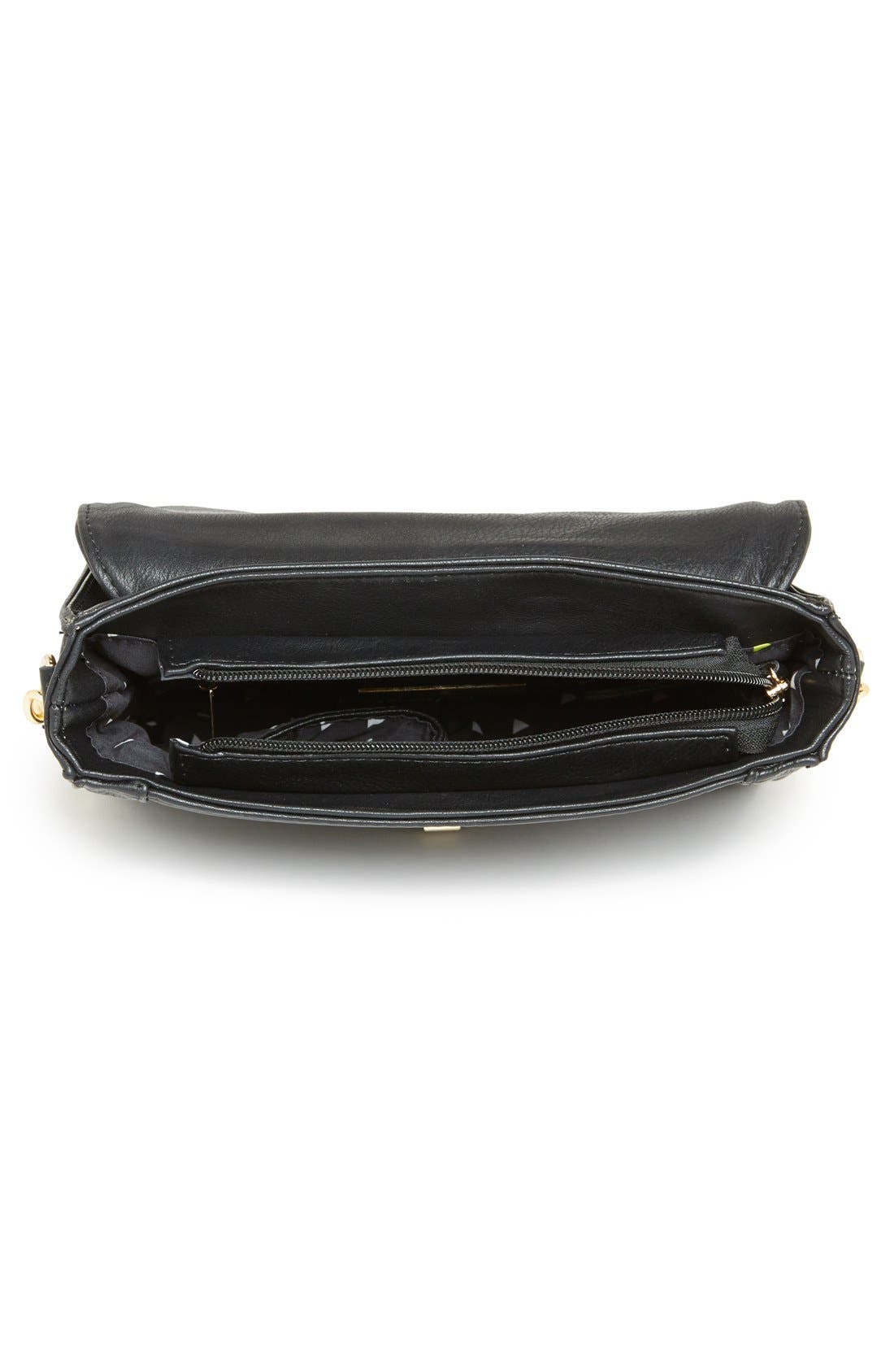 Faux Leather Crossbody, Alternate, color, BLACK