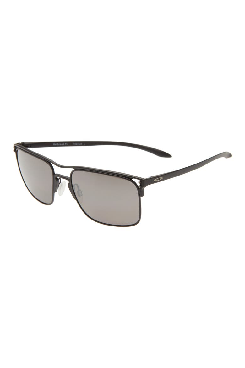 56mm Square Polarized Sunglasses, Alternate, color, BLACK