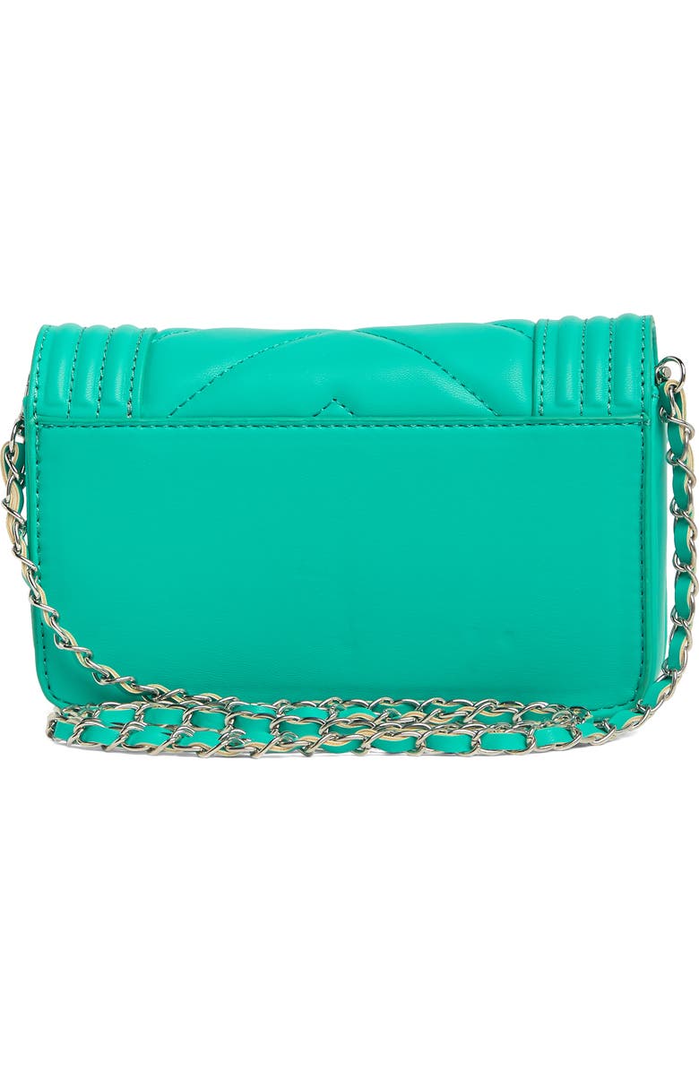 Badgley Mischka Collection Small Chevron Quilted Crossbody Bag, Alternate, color, Green