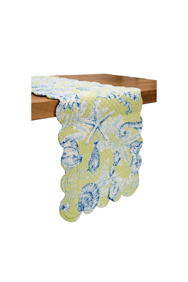 Fenwick Isle Quilted Table Runner, Alternate, color, Green