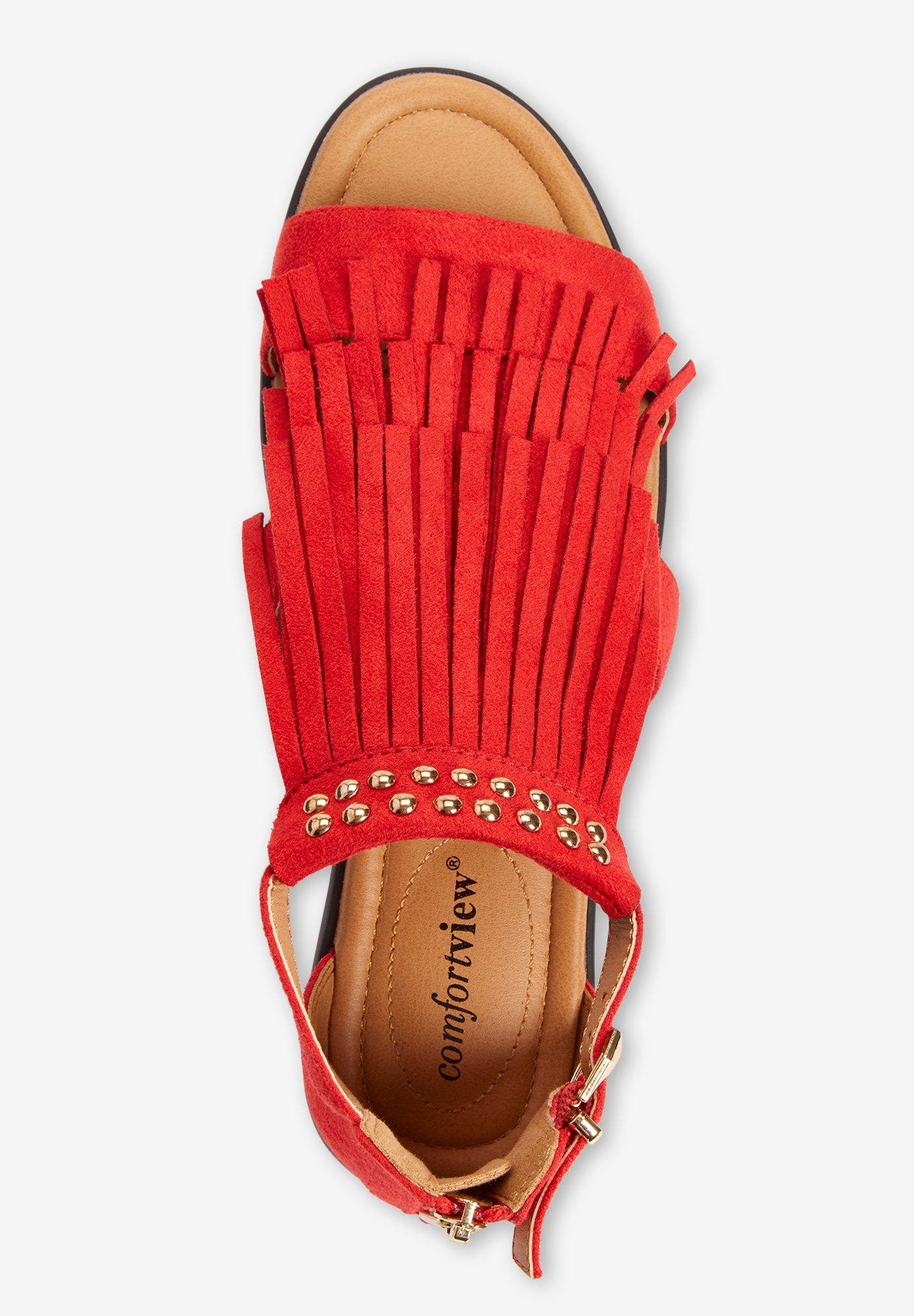 The Carmella Sandal, Alternate, color, RED