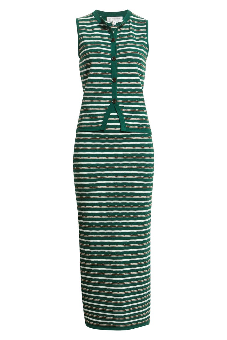 Lizzie Stripe Knit Vest & Skirt Two-Piece Set, Alternate, color, JUNGLE COMBO