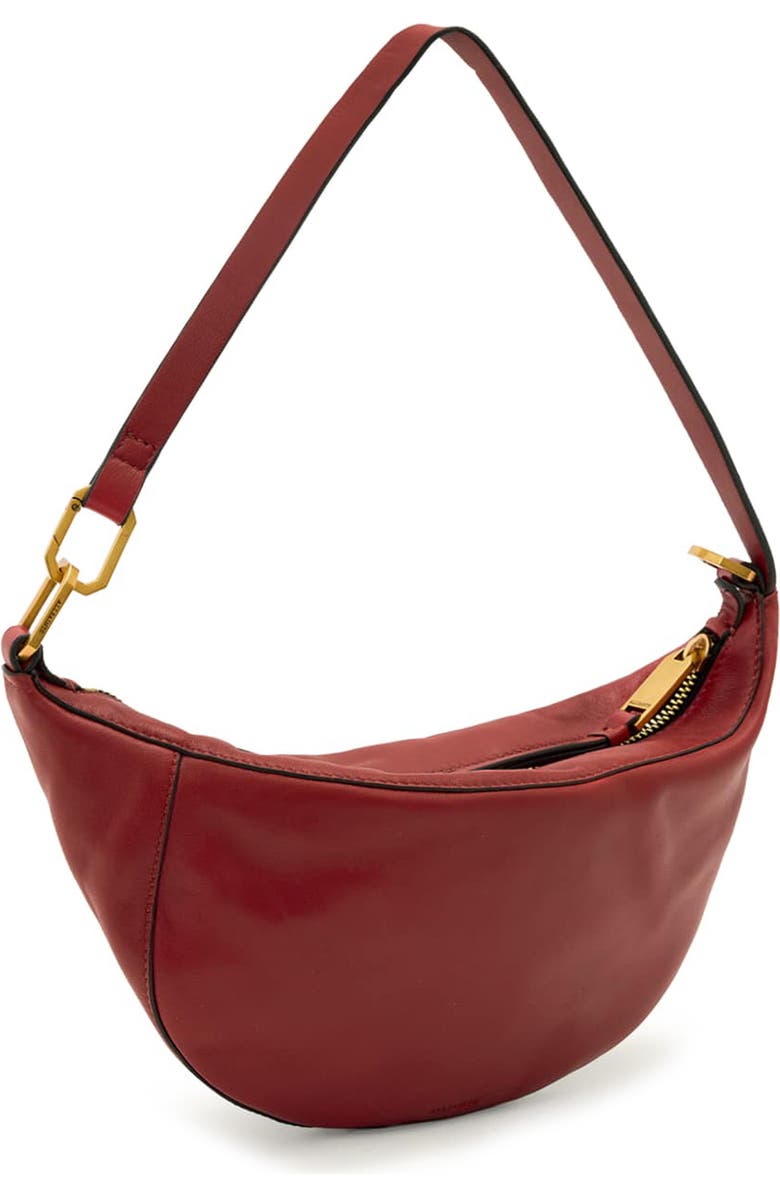 AllSaints Micro Luna Leather Shoulder Bag, Alternate, color, Pyrrole Red