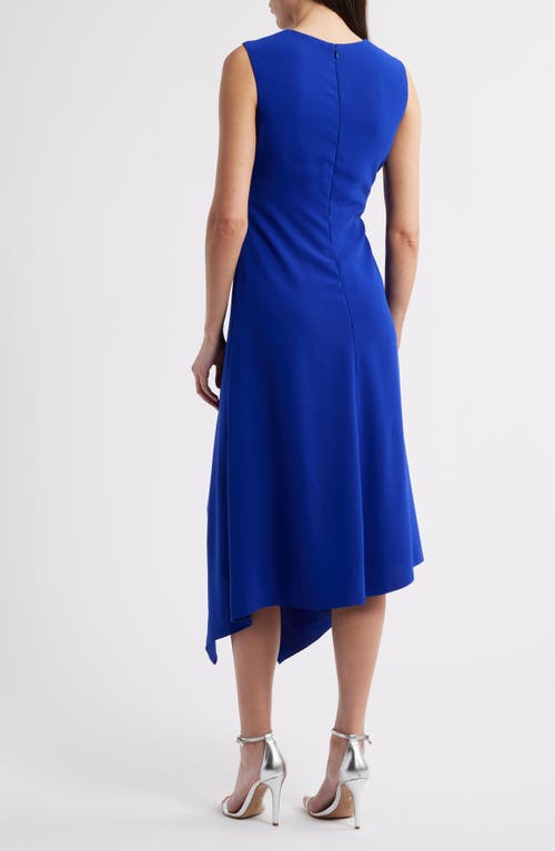 Amsale Asymmetric Hem Sleeveless Dress In Cobalt