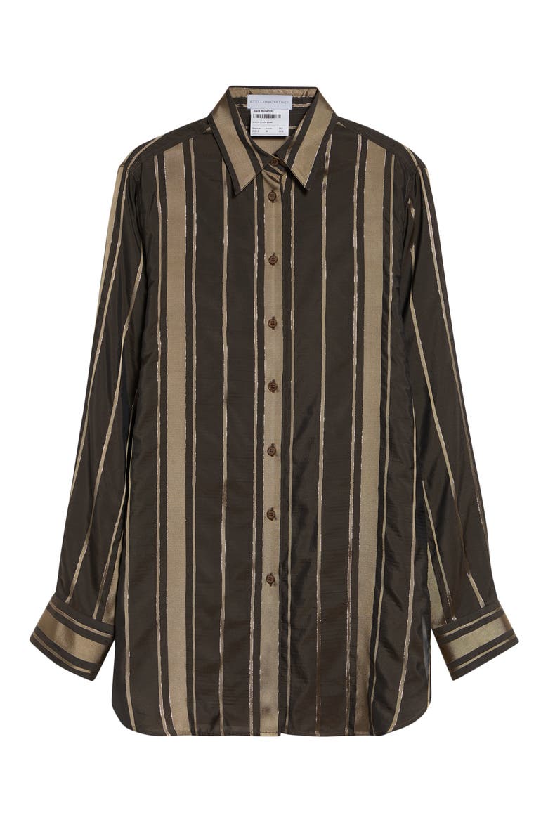 Striped Lurex Shirt, Alternate, color, TRUFFLE