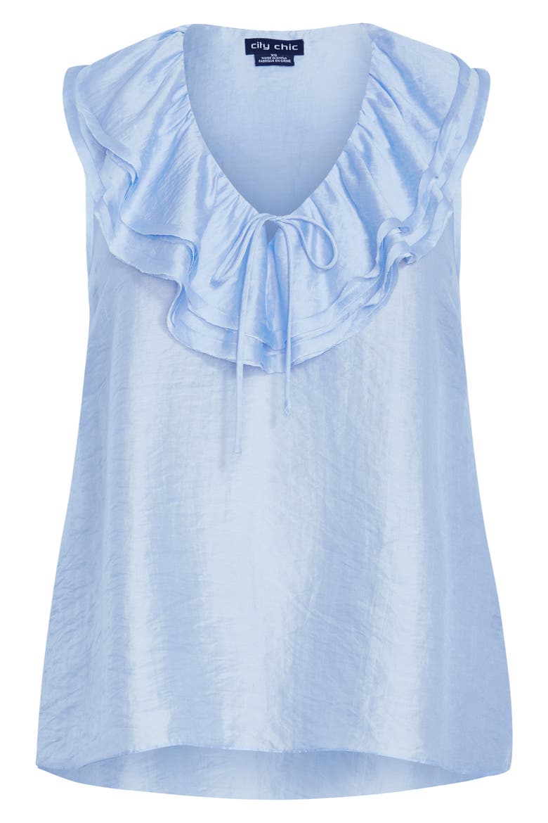 Athena Ruffle Sleeveless Top, Alternate, color, SKY BLUE