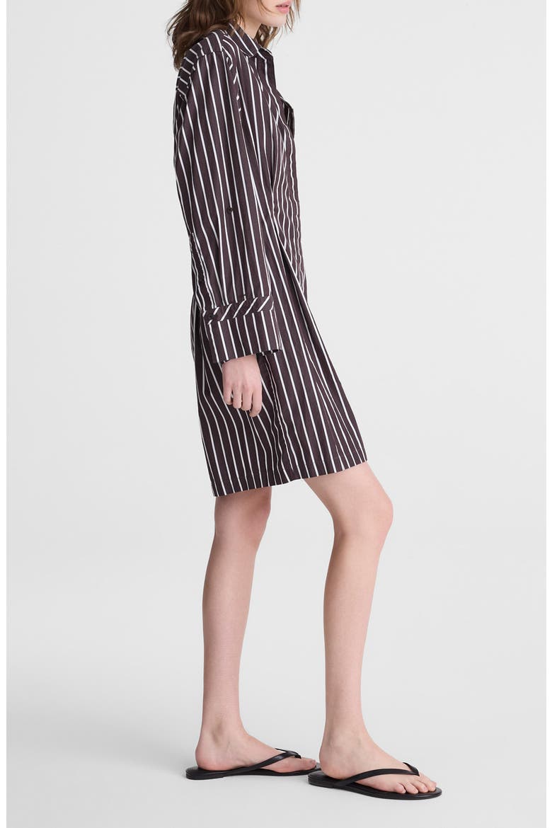 Tucked Long Sleeve Mini Shirtdress, Alternate, color, CHOCOLATE PLUM