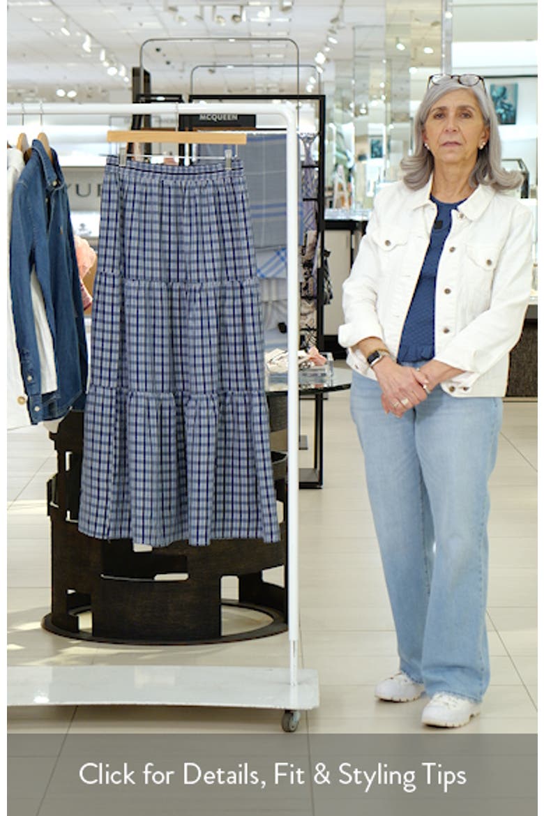 Rockwell Check Tiered Midi Skirt video