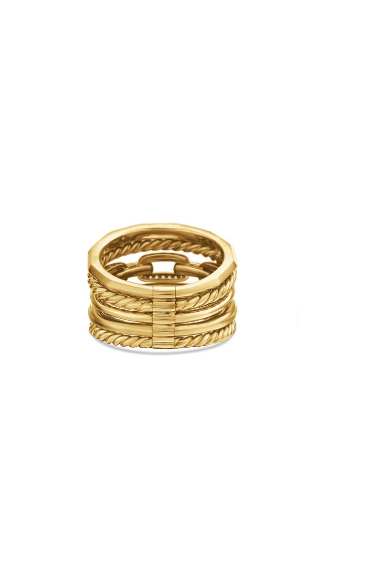 Stax Wide Ring with Diamonds in 18K Gold, 15mm, Alternate, color, YELLOW GOLD