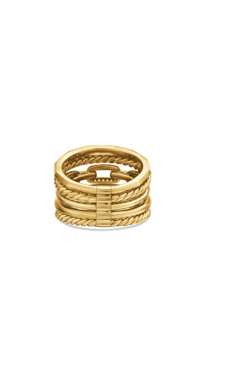David Yurman Stax Wide Ring with Diamonds in 18K Gold, 15mm, Alternate, color,